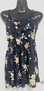 SIZE 8 WOMEN'S BLACK FLORAL SLEEVELESS JAY JAYS SUMMER DRESS - Picture 1 of 5