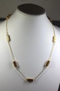 Halskette 14kt vergoldet mit Box Perlen und Federverschluss - Bild 1 von 3