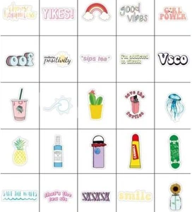 VSCO Girl Teen 25 Pegatinas (Lote A) SKSKSK Eso es el té sis TIKTOK Hydro Flask + - Imagen 1 de 8
