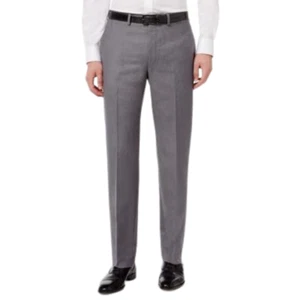 Calvin Klein Size 42" W x 32" L Medium Gray Slim Fit Flat Dress Pants - Picture 1 of 4