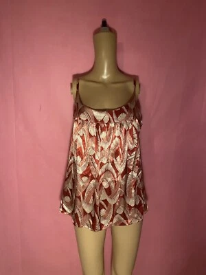 Blusa sin mangas con tiras de satén roja/blanca New York and Company talla grande   Foto 1 de 3