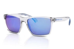 Superdry Kobe Sunglasses 153 Crystal Blue/Blue Mirror *Official Stockist* - Picture 1 of 5