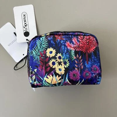 Cosmético cuadrado pequeño Lesportsac Midnight Bloom nuevo con etiquetas  Foto 1 de 4