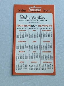 1974 FOWLER BROTHERS DESK CALENDAR LOS ANGELES CALIFORNIA VINTAGE - Picture 1 of 2