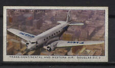 Trans Continental Western Air Douglas DC2 Vintage John Player Trading Card