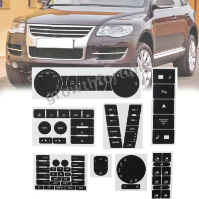 Juego de 8 pegatinas de reparación de botones decoración para VW Volkswagen Touareg 2004-2009 Foto 1 de 4