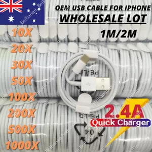 1000X Wholesale Bulk 1M 2M USB Charging Cable For iPhone 13 11 X8 6 Charger Cord - Picture 1 of 10