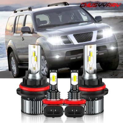 Combo de faros LED + faros antiniebla para Nissan Pathfinder 2005 2006 2007-2012 Foto 1 de 4