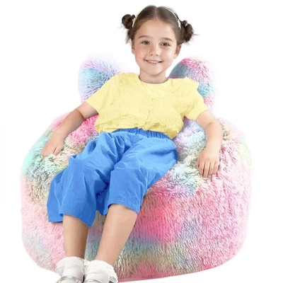Bean Bag Chair for Kids with Plush Faux Fur Cover, 2.5FT Memory Foa Fast Ship - Image 1 of 4