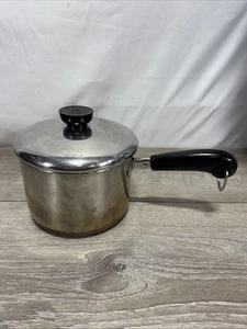 Vintage Revere Ware Copper Bottom 2 Quart Pot Sauce Pan W/ Lid - Picture 1 of 6