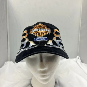 Gorra Harley Davidson para hombre con correa trasera Ford F-150 llamas bordadas negra azul - Imagen 1 de 8