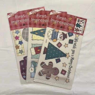 Lot of 3 First Impressions Rub-On Transfers Christmas Crafts Scrapbook - Image 1 of 4