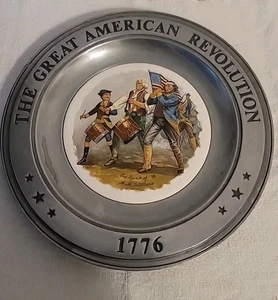LA GRAN REVOLUCIÓN AMERICANA 1776 "El espíritu de 1776 10,5" Plato de peltre 1973 - Imagen 1 de 6