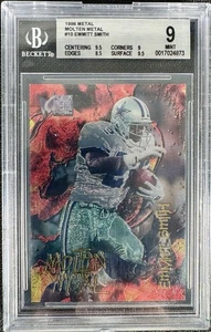 1996 Metal Molten Metal Emmitt Smith #10 BGS 9 Beckett RARE! Dallas Cowboys - Bild 1 von 2