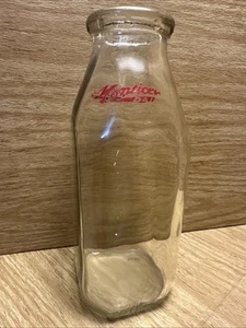 VTG Monticello Dairy Farm Quart LIQUID Clear Glass Milk Bottle Jar Embossed - Picture 1 of 6