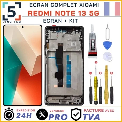 CINQ TEQ Ecran Complet Remplacement Xiaomi Redmi Note 13 5G 2312DRAABG / 2312DRAABI +Kit