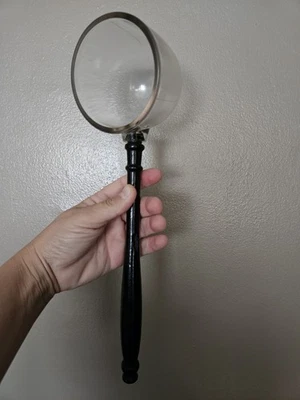 Antiguo cucharón de vidrio primitivo de 1 taza cucharón mango de madera boticario decoración Foto 1 de 4