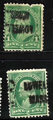 Sc #279 INVERT ERROR  Normal LOWELL MASS Precancels 1 Cent Bureaus 1901 US 71B14 - Image 1 of 3