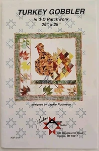 Turkey Gobbler in 3-D Patchwork 29" x 29". - Picture 1 of 3