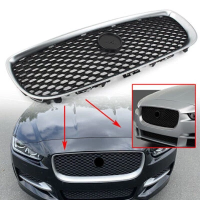 Car Front Bumper Upper Mesh Grille Fit JAGUAR XE 2015 2016 - 2018 Plastic ABS - Image 1 of 4