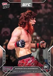 2024 TOPPS NOW UFC RC CARD SHARA MAGOMEDOU #29 SPINNING BACKFIST FOR WIN VIA KO - Foto 1 di 1