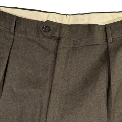 Harold Powell X Vitale Barberis Canonico 39x30 табачное платье плиссированные брюки Италия - Изображение 1 из 4