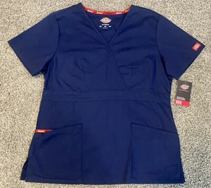 Dickies Women's Medical Scrub Shirt, (EDS) Navy, Small- Multiple Instrument loop - Picture 1 of 6