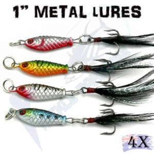 4x Metal Slice Fish Lure Lures Micro Jig Jigging Trout Kingfish Salmon Bass Bait - Picture 1 of 1