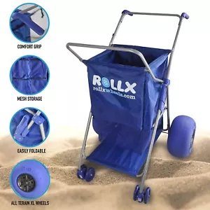 RollX Foldable Storage Wagon Beach Cart, Balloon Wheels - Picture 1 of 9