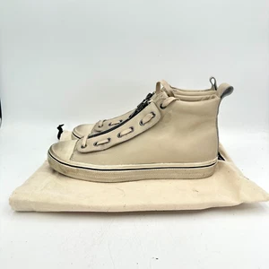John Varvatos Vulc Herren Größe 12M weiß beige Leder Frontreißverschluss hohe Schuhe - Bild 1 von 11