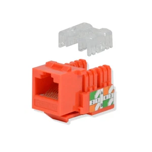Lotto 10 confezioni Keystone Jack Cat5e arancione rete Ethernet 110 punchdown 8P8C - Foto 1 di 3
