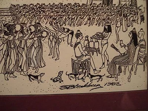 Original Ink Etchings 1982 signed Sid Blackburn ENG 8"x10" Egyptian Pyramid  NTL - Picture 1 of 6