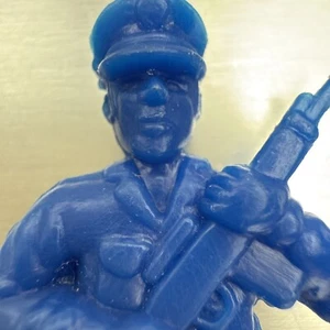 2” Army Men Vintage Cobalt Blue “Police” Figure! Desktop For A Cop! - Picture 1 of 9