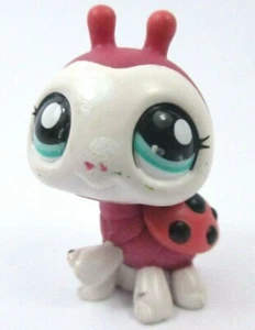 Littlest Pet Shop LPS Coccinelle Magenta Ladybug #1988 Aqua Blue Green Eyes - Imagen 1 de 2