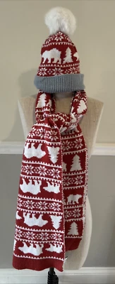 Vera Bradley Winter Cozy Scarf and hat set  in Beary Merry Red- used once - Image 1 of 4
