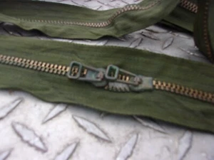 ONE..MILITARY SURPLUS ZIPPER  (9FT) TENT TARP CANVAS  TRUCK TRAILER- OLDER-ARMY - Picture 1 of 8