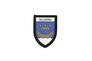 Patch printed embroidery travel souvenir shield city flag helsinki finland - Picture 1 of 1