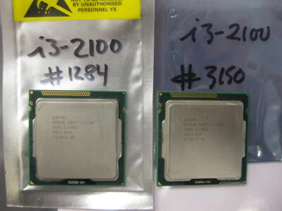 Lote de 2 procesadores CPU de escritorio Intel Core i3-2100 3,1 GHz 5 GT/s LGA 1155 SR05C Foto 1 de 4