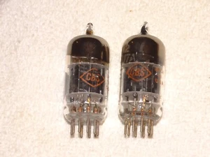 2 x 12AU7 Westinghouse/CONN Tubes *Black Plates-D*Super Strong Matched Pair*4 - Picture 1 of 3