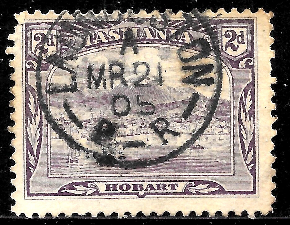 Australia Tasmania 1903 HOBART Sc#97 usado en estado bastante bueno CD: Launceston 1905 Foto 1 de 1