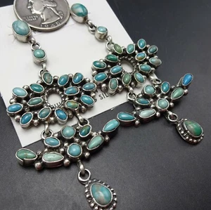Espectaculares PENDIENTES NAVAJO Plata Esterlina TURQUESA Candelabro Racimo - Imagen 1 de 11