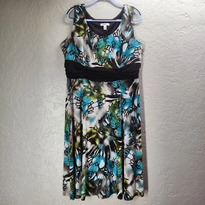 Dress Barn Women’s +Size 18 Multicolor Sleeveless Floral Maxi Dress - Image 1 of 4