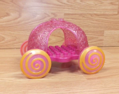 Unbranded Pink & Orange Plastic Princess Carriage For Lego Duplo Blocks - image 1 of 4