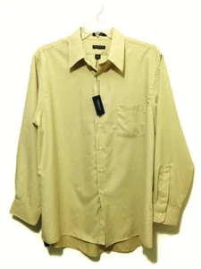 Camisa de vestir Van Heusen para hombre sólida de un bolsillo con botones mostaza bronceada talla XL NUEVA CON ETIQUETAS - Imagen 1 de 3
