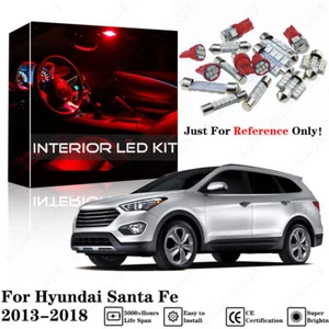 7Pcs Red Interior LED Light Package Kit For Hyundai Santa Fe 2013-2016 2017 2018 - Bild 1 von 12