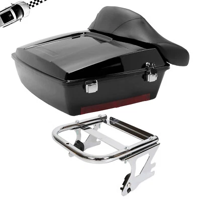 Chopped Pack Trunk Mount Rack For Harley Touring Road King Street Glide 97-2008 - Image 1 of 4