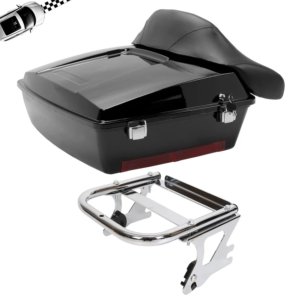 Chopped Pack Trunk Mount Rack For Harley Touring Road King Street Glide 97-2008 - Image 1 of 4