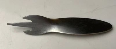 Винтажная коктейльная ручка Spork Honk Kong нержавеющая сталь 18/8 витая ручка длина 3 дюйма - Изображение 1 из 4
