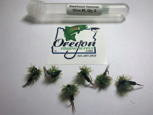 Oliva Steelhead Hammer #8, 6 moscas. ¡Envío GRATUITO en todos los artículos adicionales! - Imagen 1 de 5