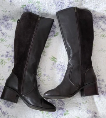 Botas Marc Fisher Riyea Talla 10W Anchas de pantorrilla para mujer caña alta de cuero/gamuza Foto 1 de 4